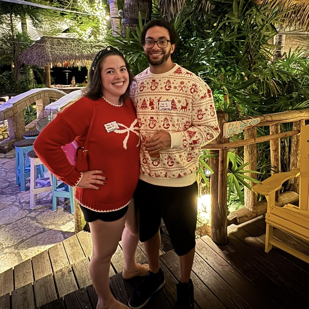 December 19, 2025: Ugly Christmas sweater bar crawl with friends!