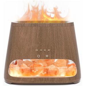 SALKING 2-in-1 Himalayan Salt Lamp Diffuser, Cool Mist Humidifier, Aromatherapy & Himalayan Salt Therapy, 100% Pure Himalayan Salt, Ultrasonic Essential Oil Diffuser with Ambient Glow, 150ml (Dark)