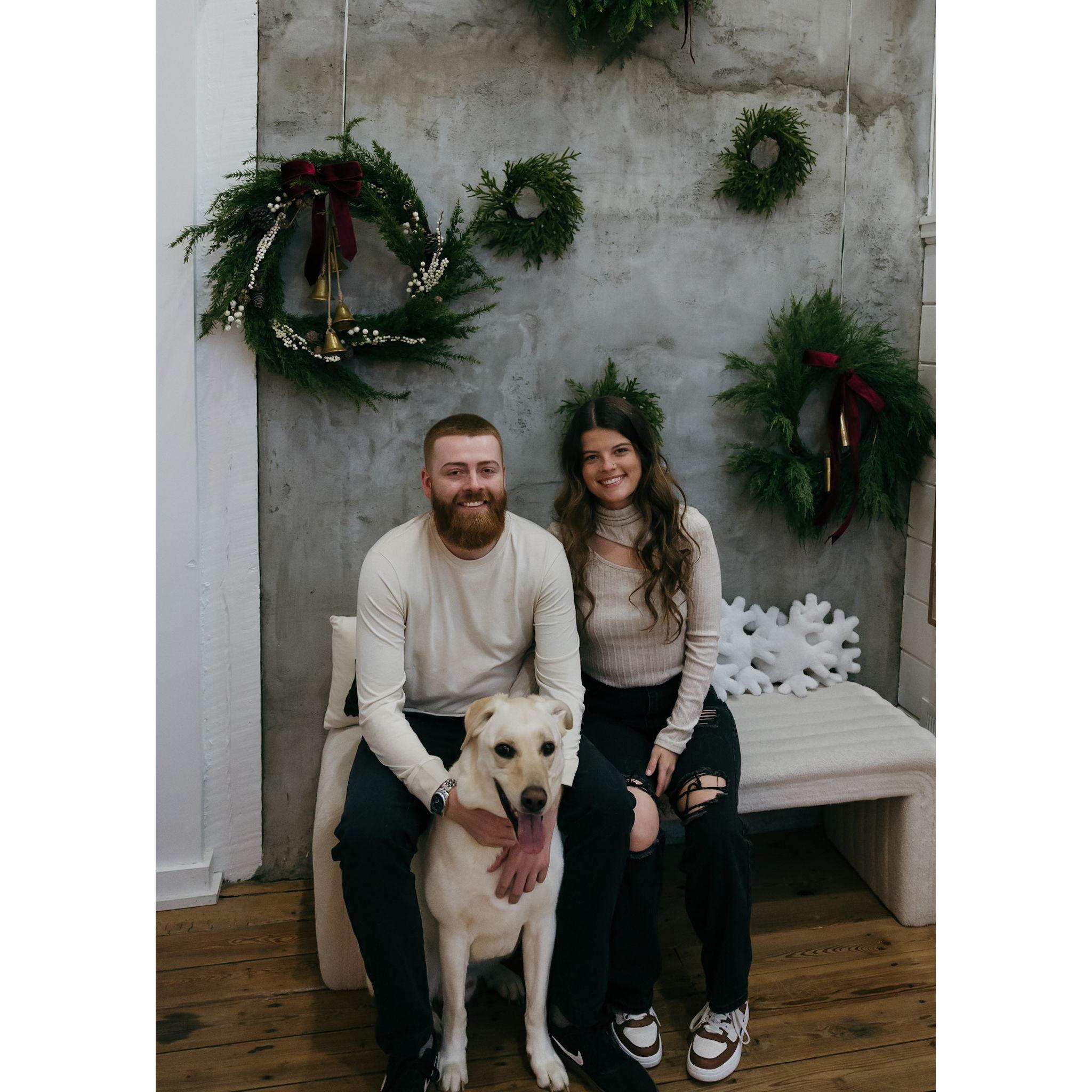 Of course we had to include a picture with our sweet Marley boy!