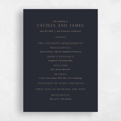 Ebony, Black Wedding Program - Colfax