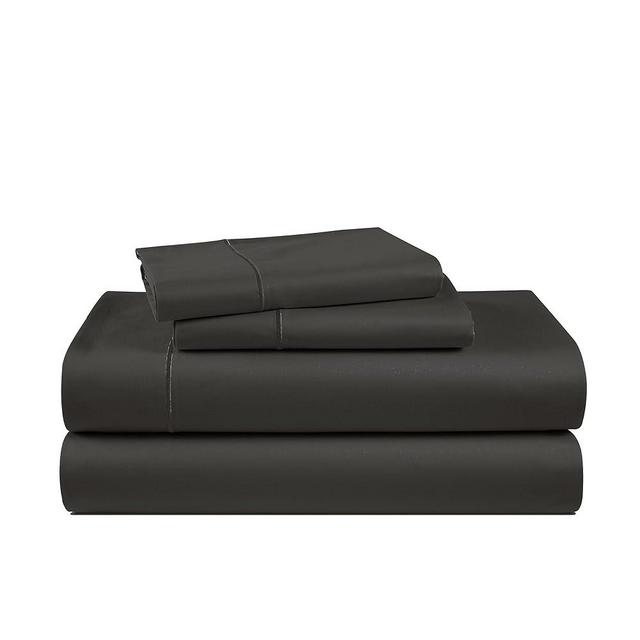 LANE LINEN 1000 Thread Count Striped Sheets Set - 100% Egyptian Cotton Bed Sheets, 4 Piece Cotton Sheets for King Size Bed, Hotel Bedding Sheets & Pillowcases, Fits Upto 17" Mattress - Black