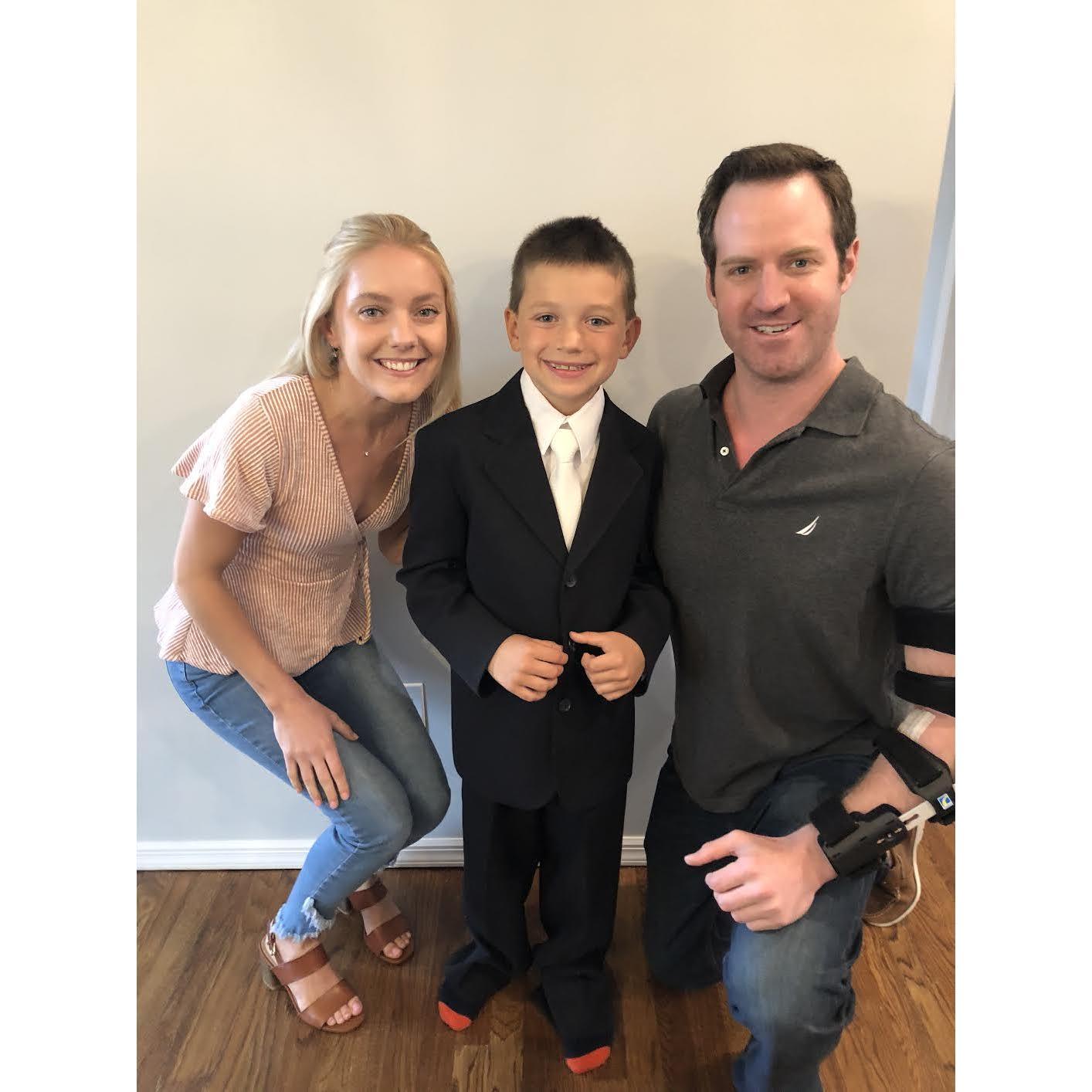 Celebrating our nephew, Sean, on his communion day.