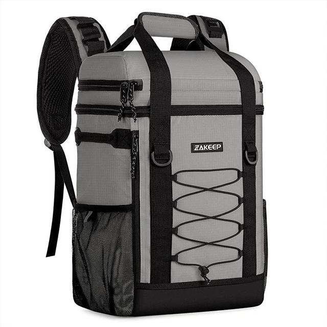 ZAKEEP Cooler Backpack, 36 Cans Multifunctional Leakproof Cooler Backpack with Padded Top Handle, Mesh Pocket for Camping BBQ