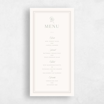 Light Greige, Beige Wedding Menu - Fable