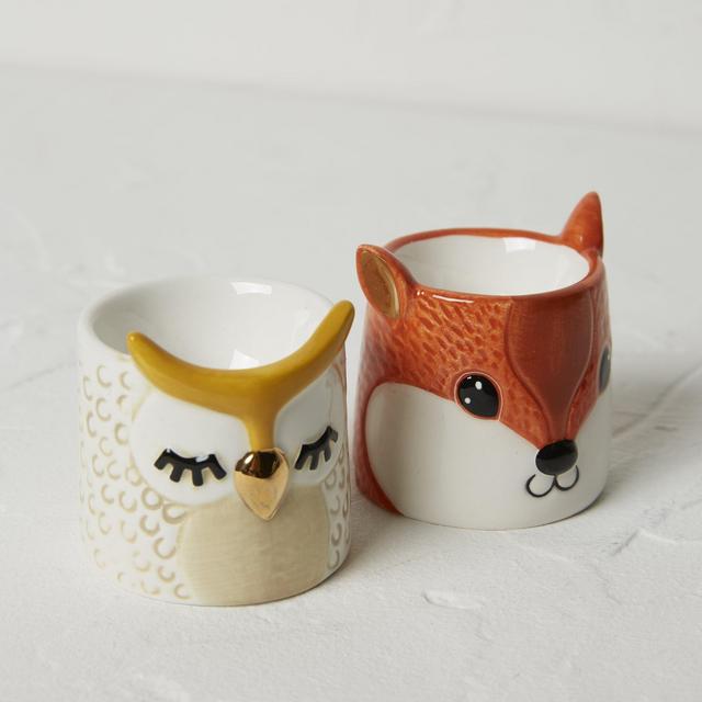 Fox And Owl Egg Cup Set