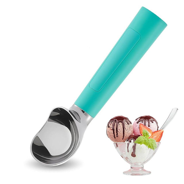 Heated Ice Cream Scoop Rechargeable, Electric Warming Ice Cream Scooper with LED Display, Heats to 158°F for Hard Ice Cream, Easy for Seniors & Kids, IP67 Waterproof (Retro Mint, 2oz)