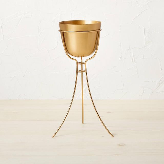 Tall Brass Footed Planter - Opalhouse™ designed with Jungalow™
