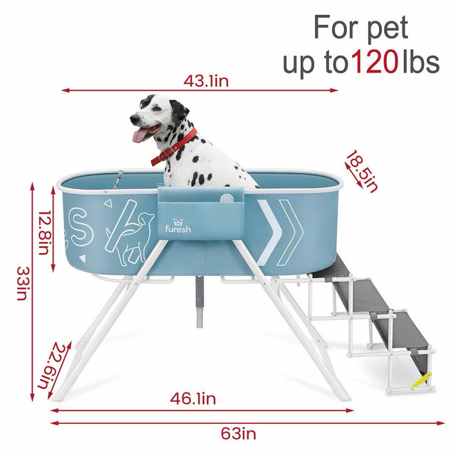Furesh Elevated Folding Dog Bathtub