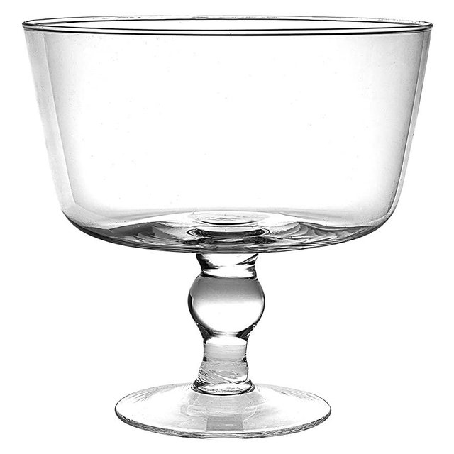 Glass - Trifle Bowl - 8.75 inch Height - 120 Oz. Fluid Capacity - Beautifully Structured - Made in Europe - by Barski, Clear