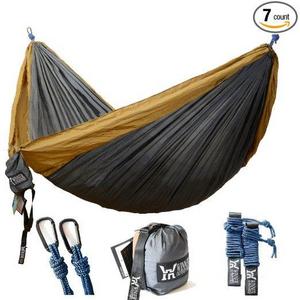Winner Outfitters Double Camping Hammock - Lightweight Nylon Portable Hammock, Best Parachute Double Hammock For Backpacking, Camping, Travel, Beach, Yard. 118"(L) x 78"(W)