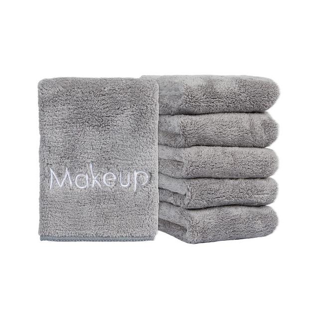 Arkwright Home Makeup Remover Wash Cloths (Pack of 6), Soft Coral Fleece Microfiber Washcloths for Make Up, Embroidered, 13 x 13 in. Color Options