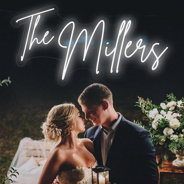 Wedding Neon Sign | Custom Last Name Neon...