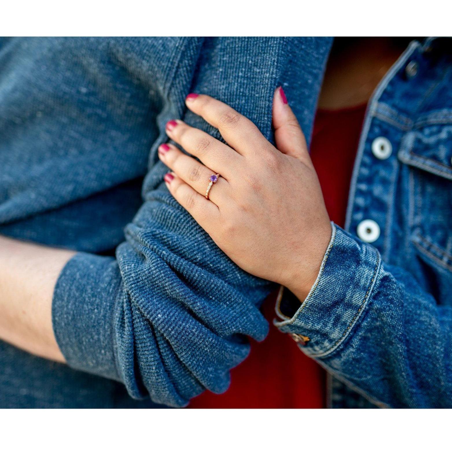 Andrew got Rachel an amethyst. Slight Anne of Green Gables reference.