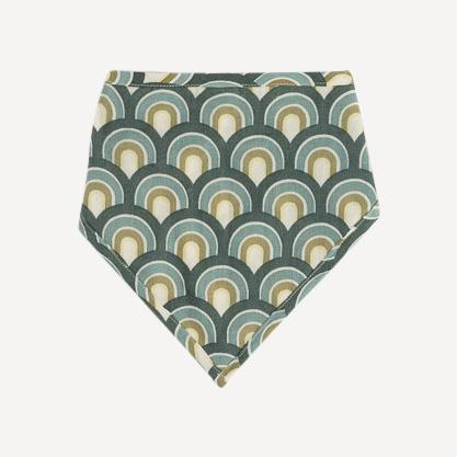 Kate Quinn bandana bib | green modern scallop