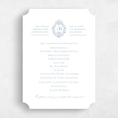 Blue Ticket Wedding Program - Lockwood