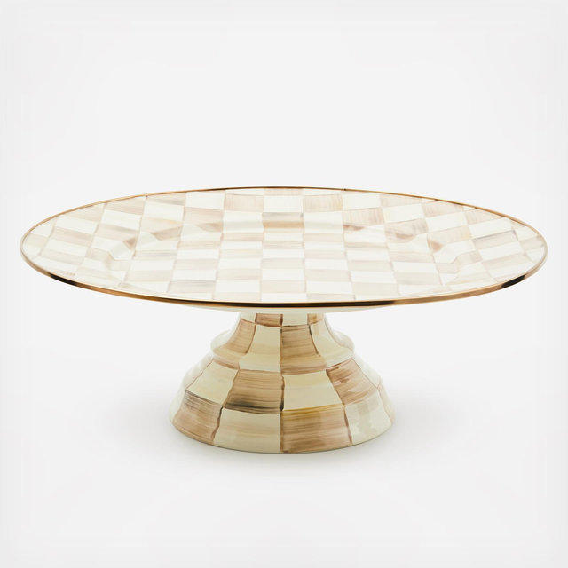 MacKenzie-Childs, Mocha Check Pedestal Platter