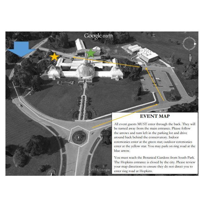 You will be entering where the green star is on the map. There will be signs for "Event Entrance", that is where you will be entering.