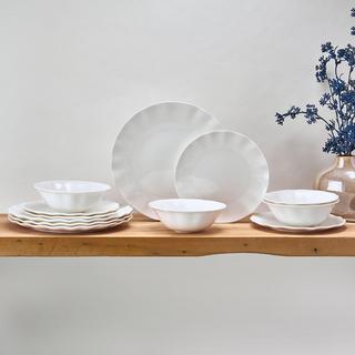 Elodie 12-Piece Scalloped Dinnerware Set, Service for 4