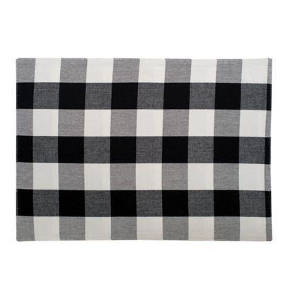 C&F Home Buffalo Checkered Placemats in Black (Set of 4)