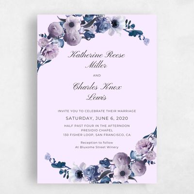 Violet, Purple Wedding Invitation - Napa Ring