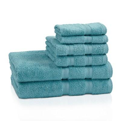 Modern Smart Dry Absorbent Zero-Twist 6-Piece Towel Set - Blue Nile Mills - Ivory