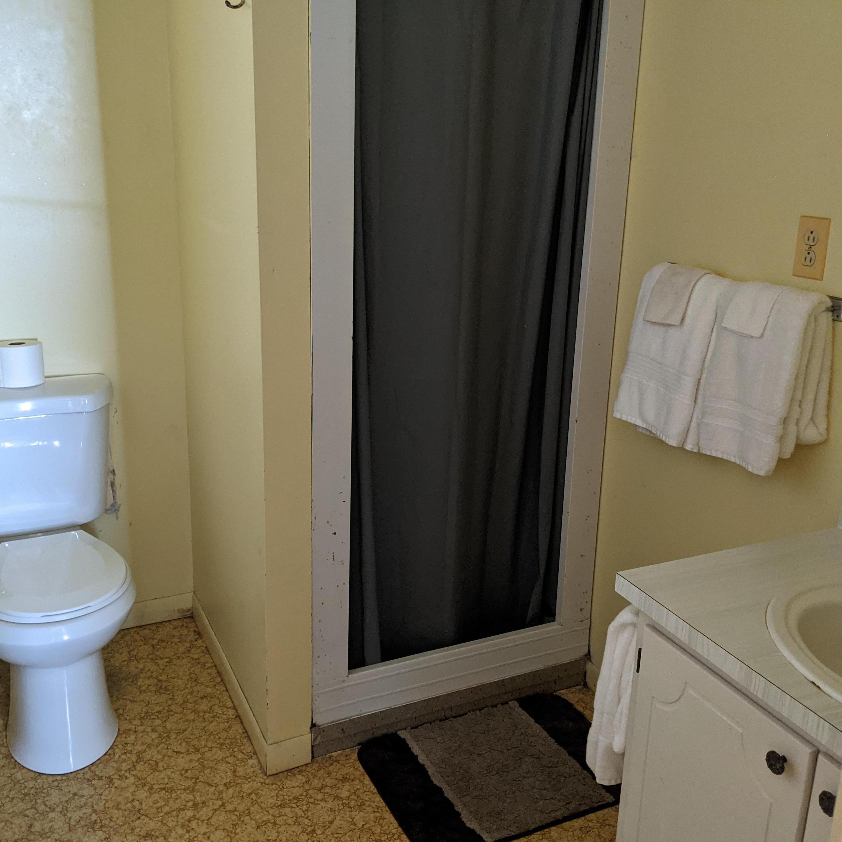 Cabin Green (largest)
Bathroom and shower