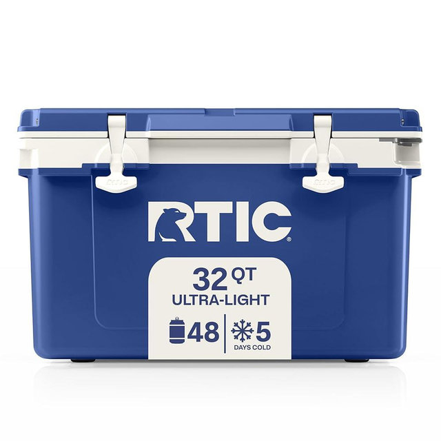 RTIC Ultra-Light 32 Quart Hard Cooler Insulated Portable Ice Chest Box for Drink, Beverage, Beach, Camping, Picnic, Fishing, Boat, Barbecue, 30% Lighter Than Rotomolded Coolers