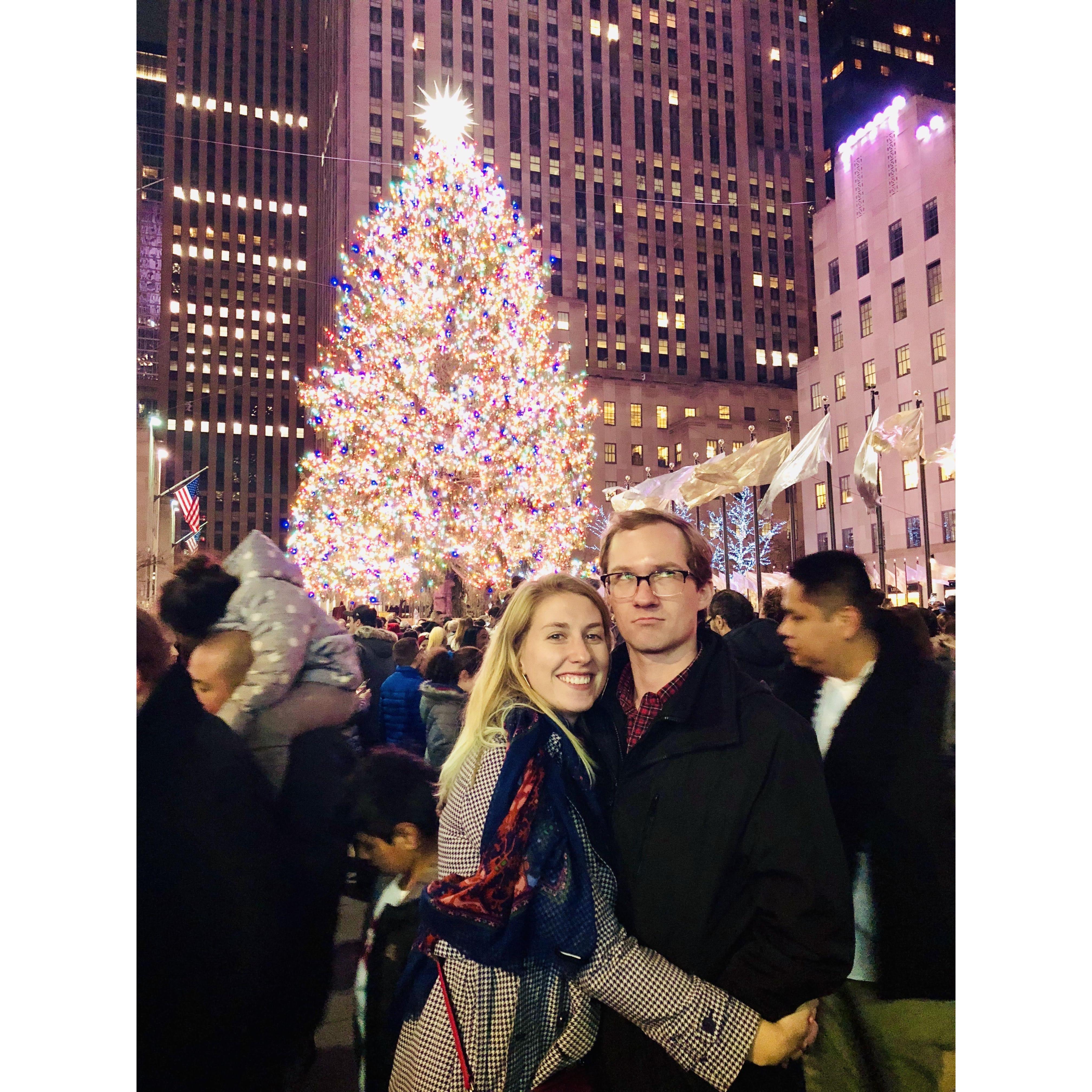 Emily forcing Austin to do touristy things in New York. He doesn't always cooperate. December 2018