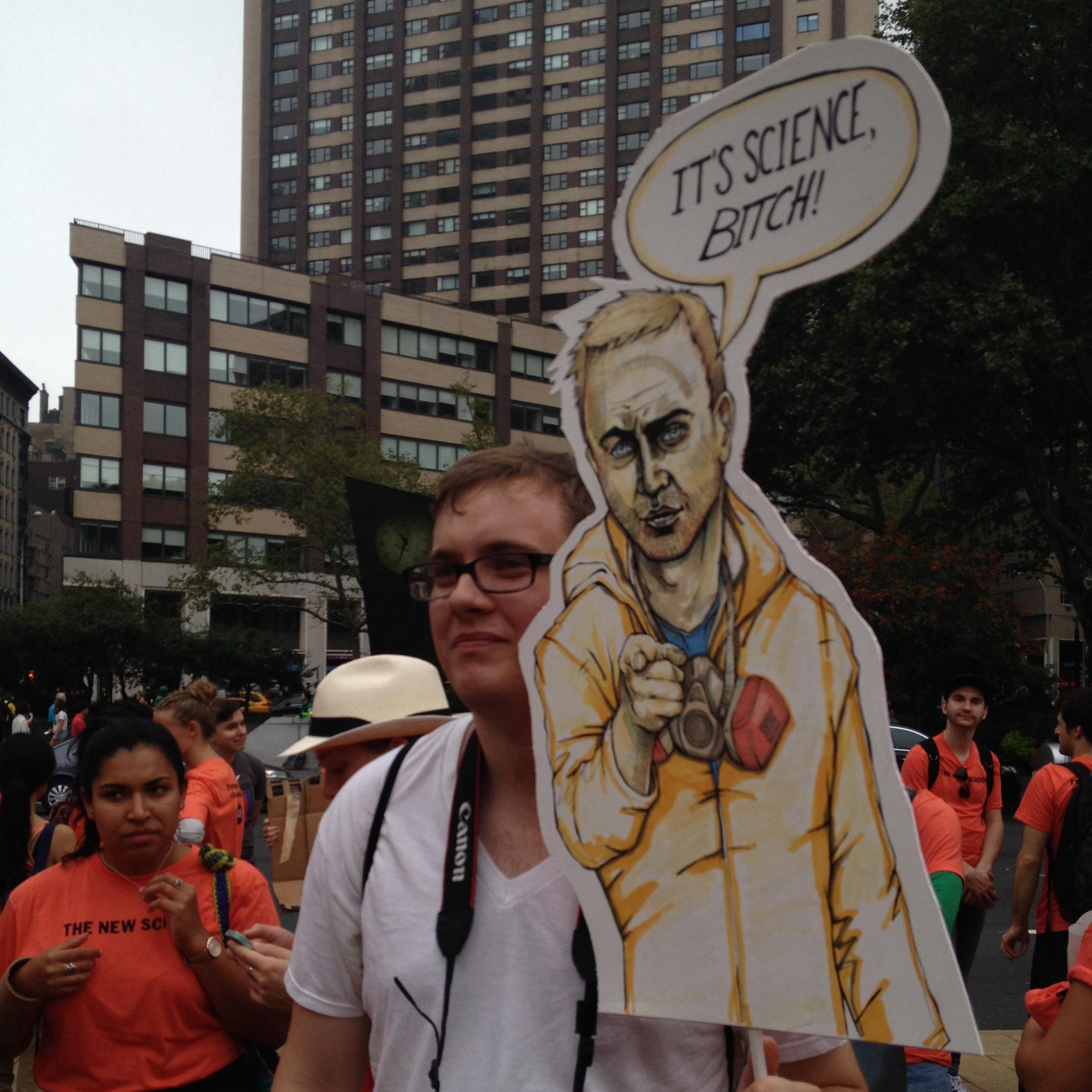 NYC, September 21, 2014 People's Climate March, awesome Breaking Bad sign by Sarah Grillo
