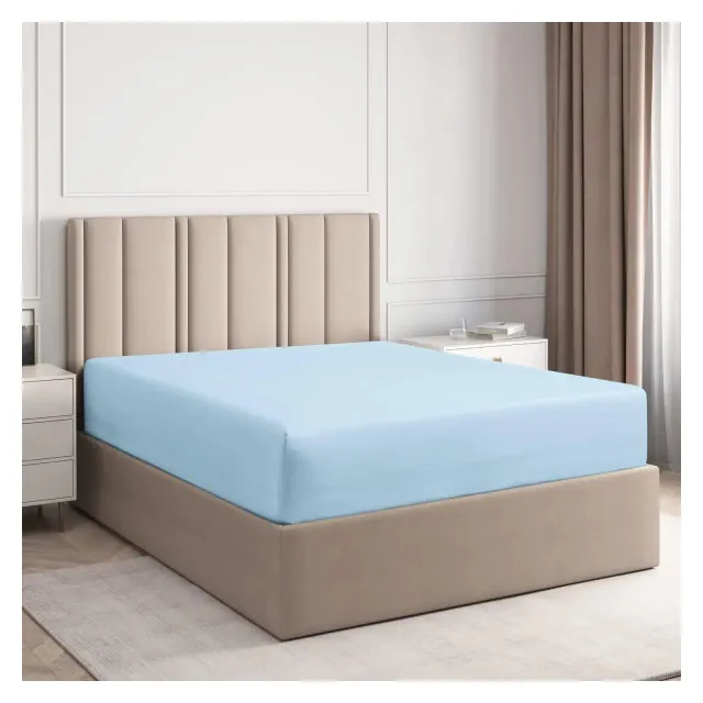 CGK Linens Premium Fitted Sheet Ultra Soft & Breathable - Deep Pocket for 8"-16" Mattresses in Light Blue, Size King