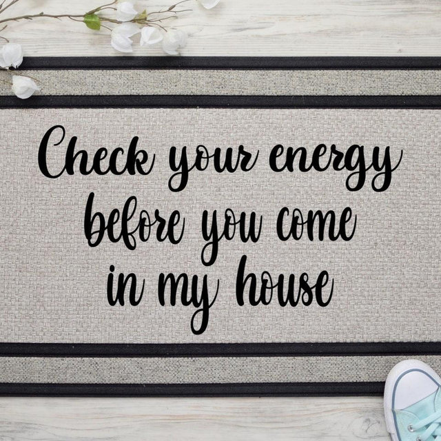 Check your energy before you come in my house Doormat, Evil eye Doormat, Protect your energy, Boho, Home Protection Positive Vibes Only