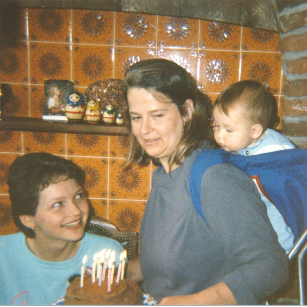 Baby Phil and his mum