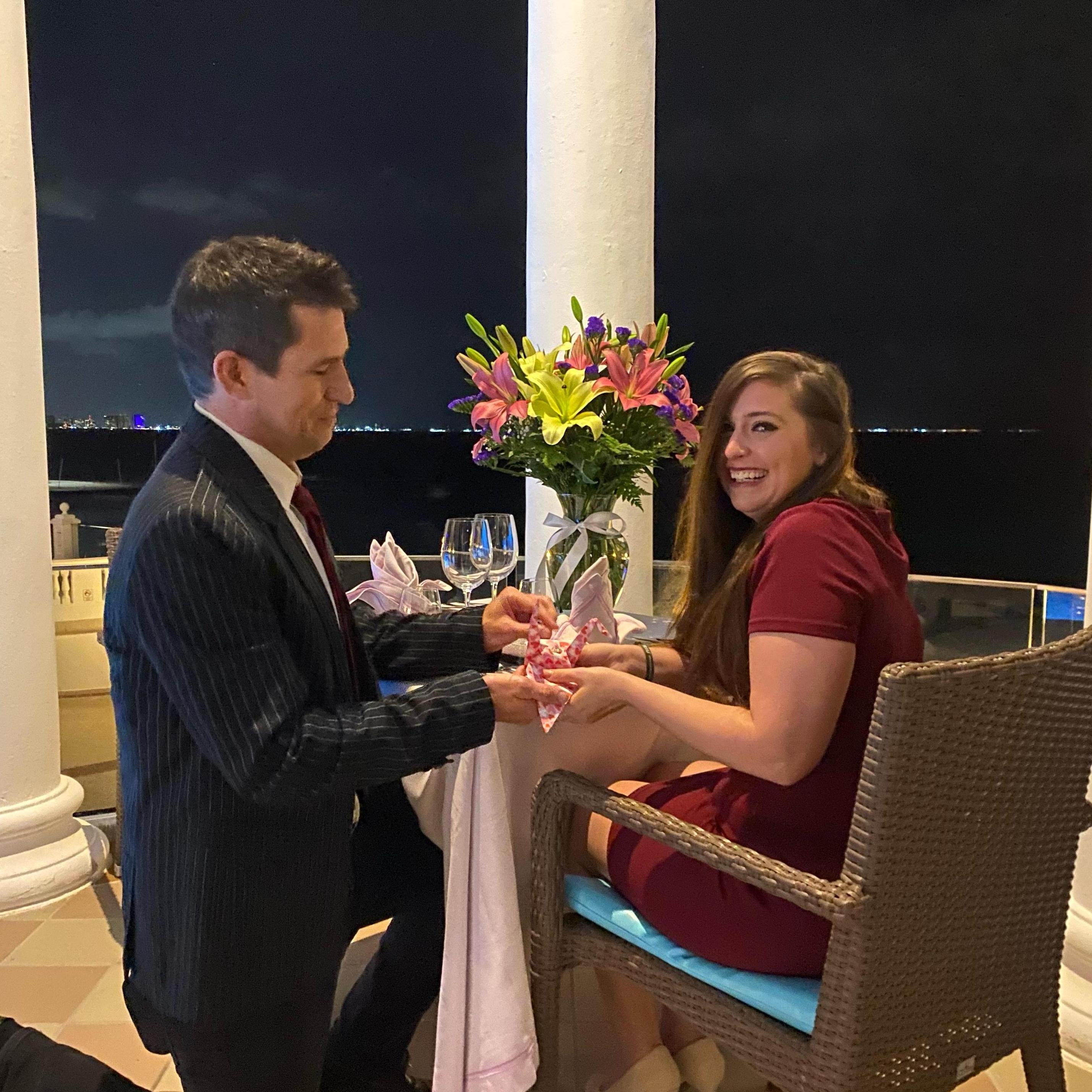 He proposed on our vacation in Cancun! It was so beautiful and unexpected.