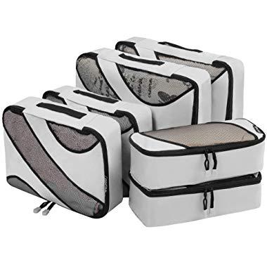 Bagail 6 Set Packing Cubes,3 Various Sizes Travel Luggage Packing Organizers