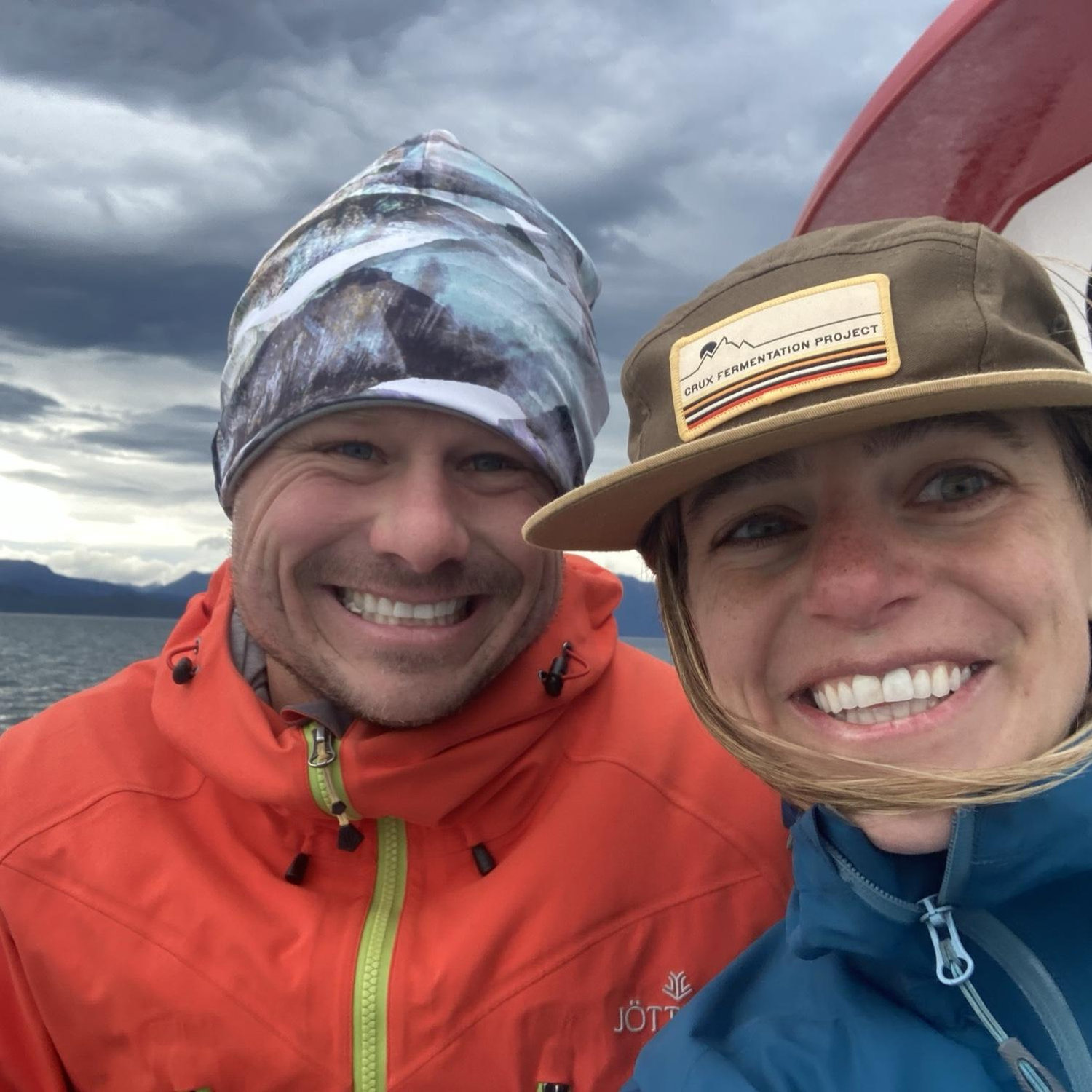 Halibut Fishing in Alaska. Caroline got sea sick and puked about 30 minutes before this picture.