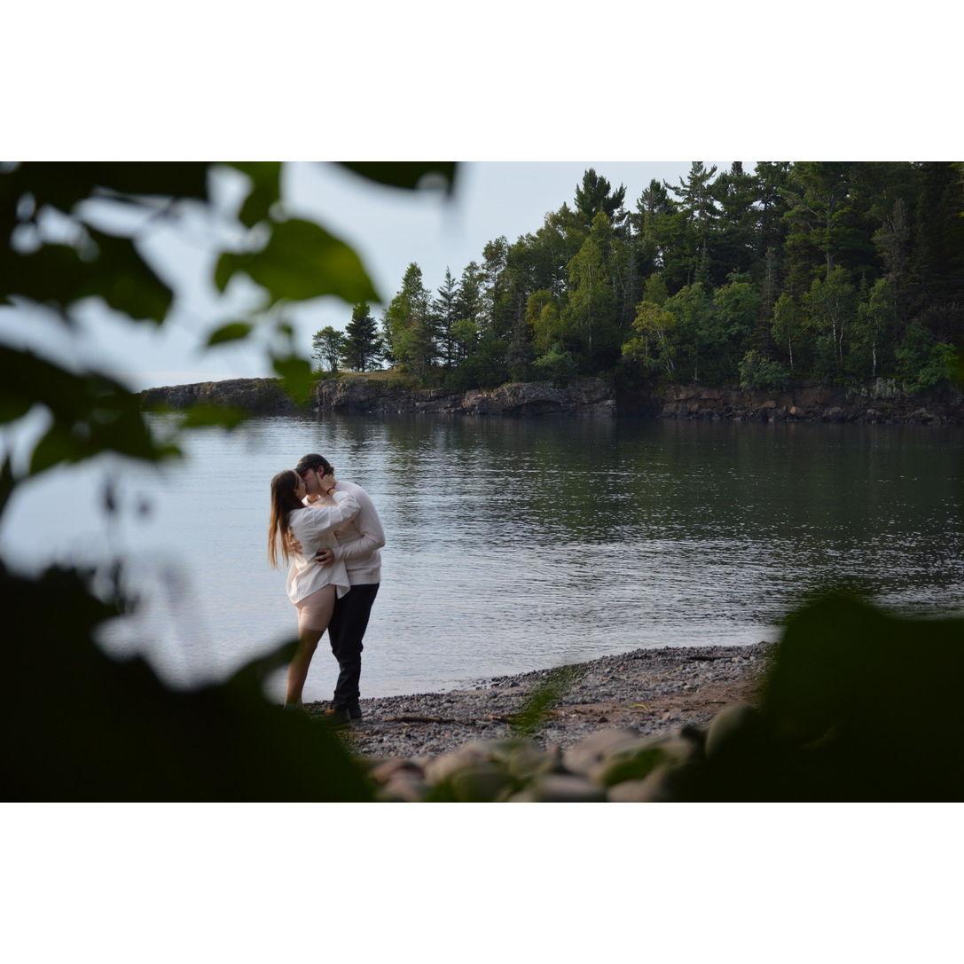 I proposed while agate picking, classic!