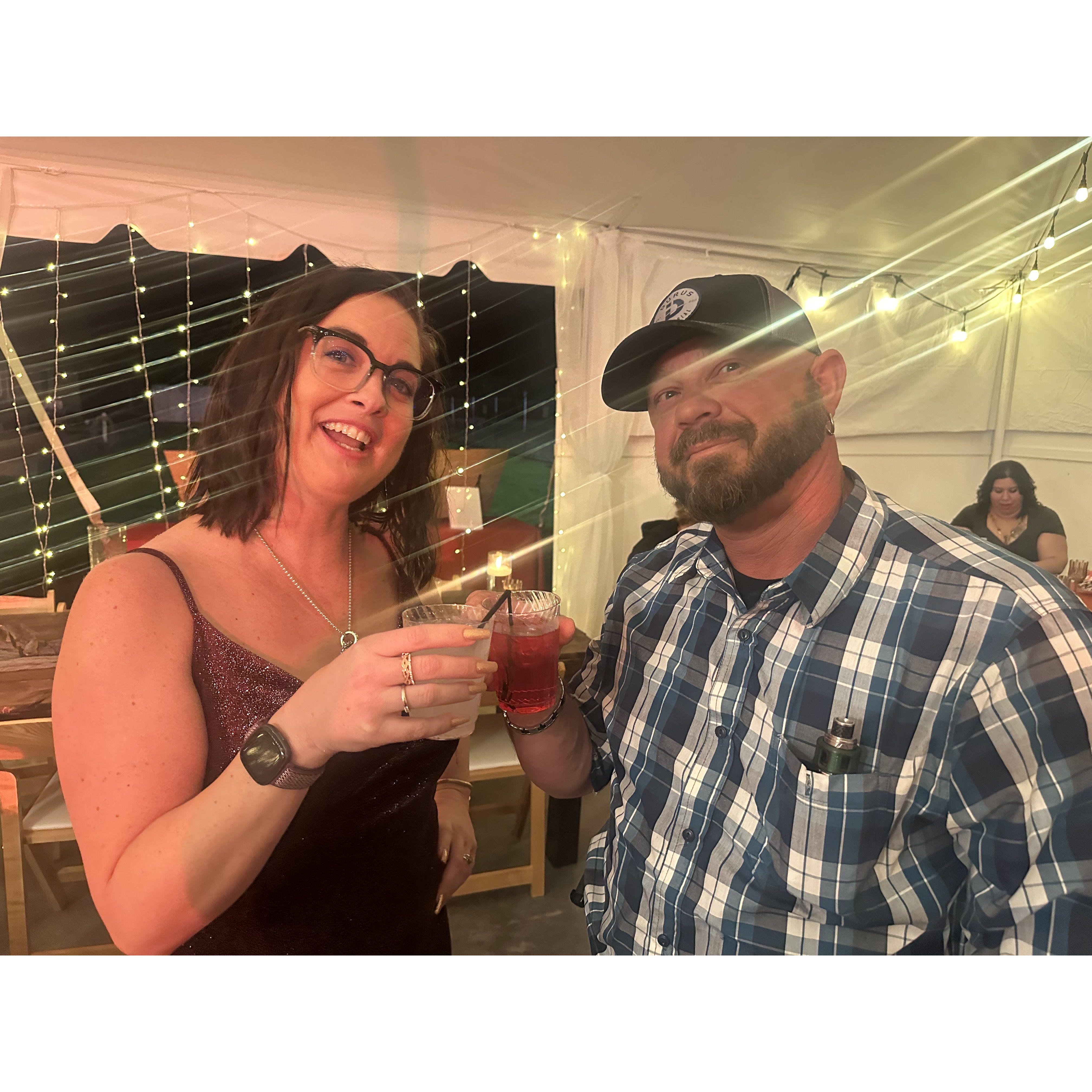 Making new friends at our friends wedding