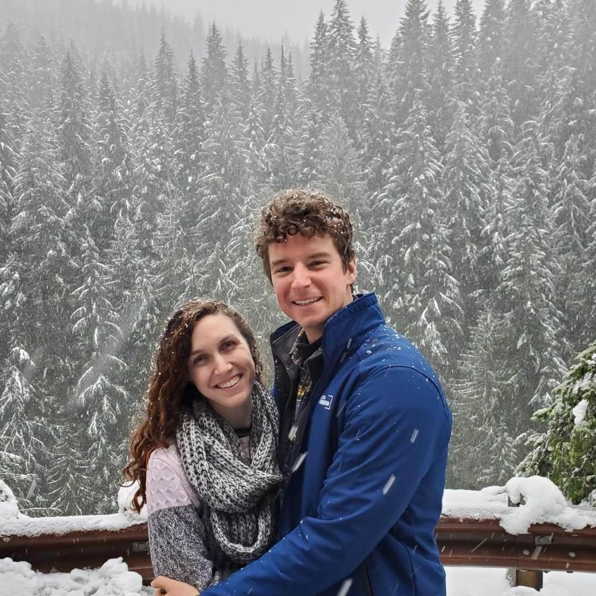 About to go sledding on some fresh powder with some great friends in northern Washington (photo cred to Steph Weiner). Just had to pull over when we saw this vista through the gently falling flakes.