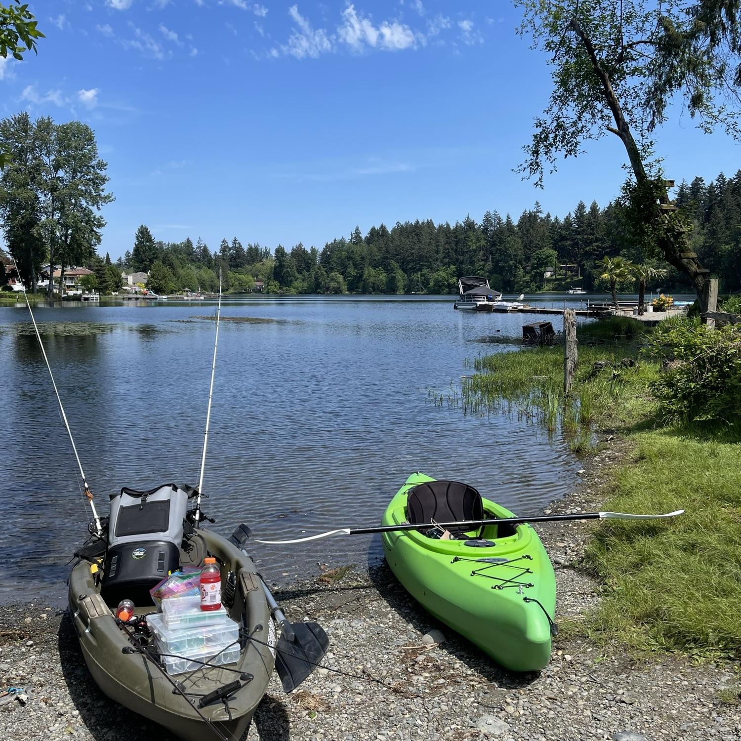 Fishing in the summer on a lake!