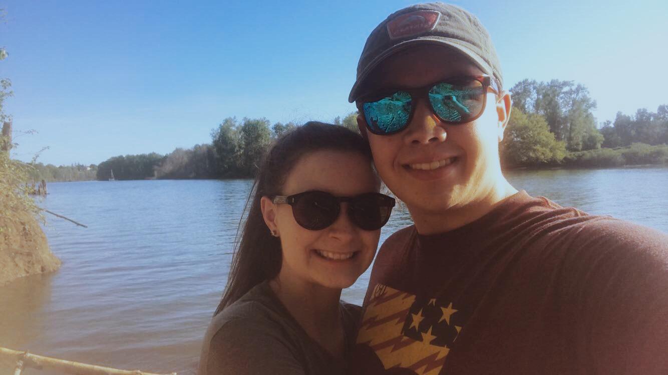 Dustin and Maya on a fishing date in 2019