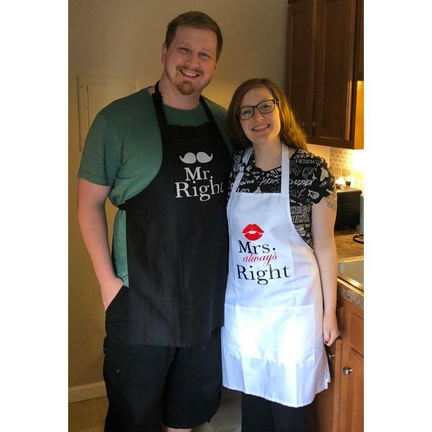 Showing off our new aprons in our Tully Apartment