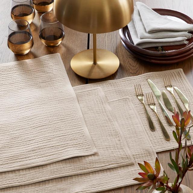 Organic Airy Gauze Placemats (Set of 4) in DUNE