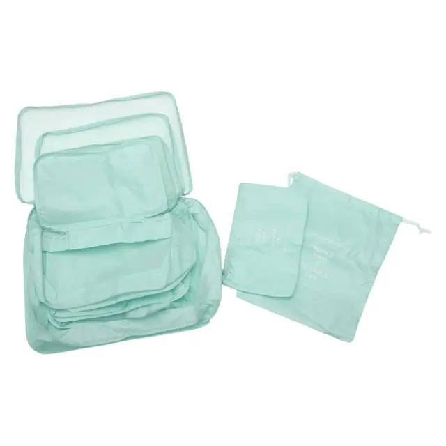 Unique Bargains Portable Packing Cube Set Light Blue 6 Pcs
