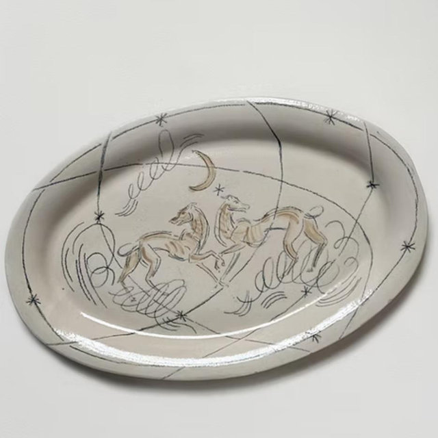 GREYHOUNDS OVAL PLATE