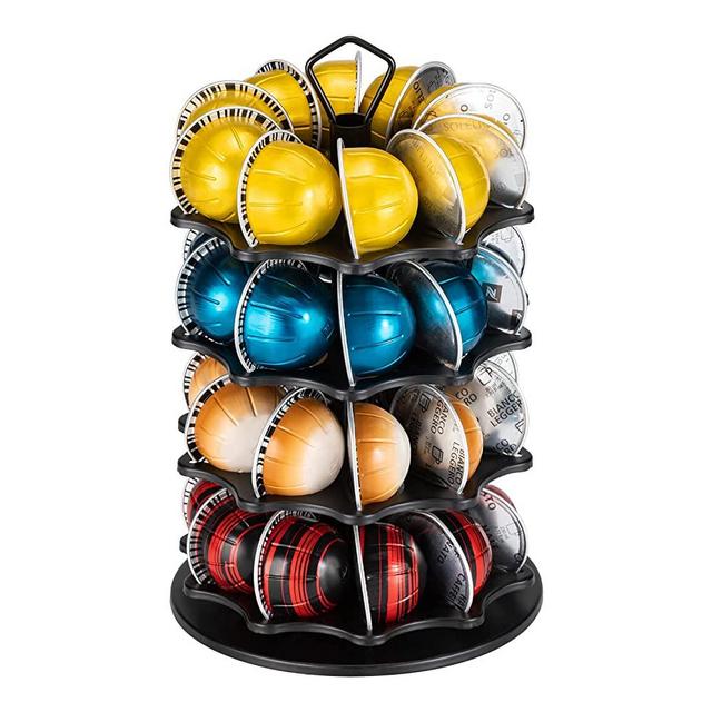 Flagship 4 Tier Coffee Pod Holder Carousel for Vertuo Pod Storage Organizer (40 Pods Capacity)