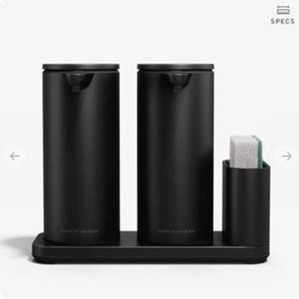 Dual Sensor Pump 14 oz. + Caddy, Brushed - Simplehuman