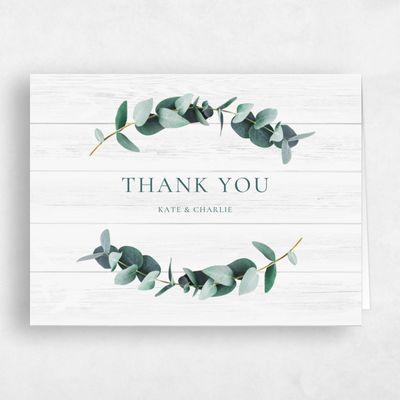 Light Wood, White Wedding Thank You - Galata