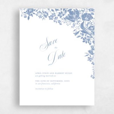 White Wedding Save the Date - Heloise Portrait