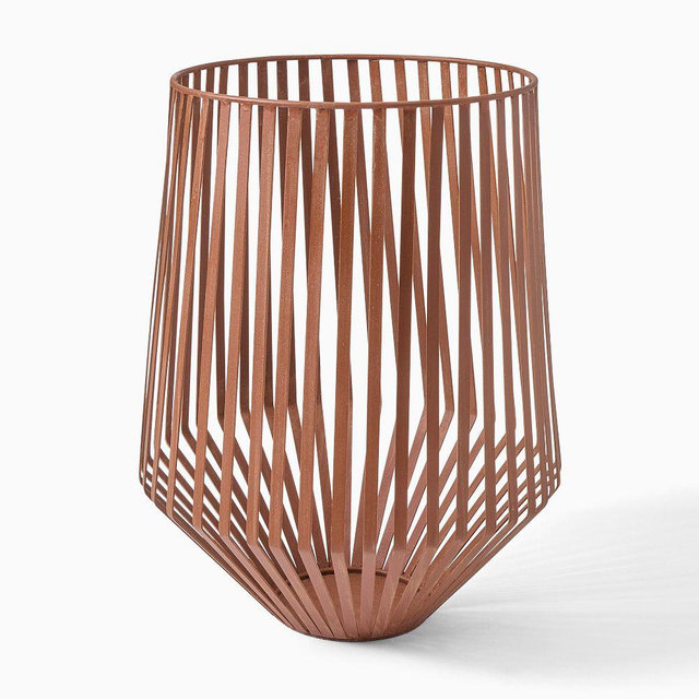 Ira Metal Wire Lantern, Terracotta, Large