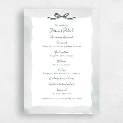 Evergreen Wedding Program - Darlington